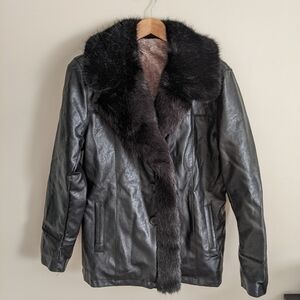 Vegan Leather Fur Jacket